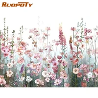 ruopoty paint by number flowers hand painted painting art gift diy pictures by numbers pink flower kits drawing on canvas home d