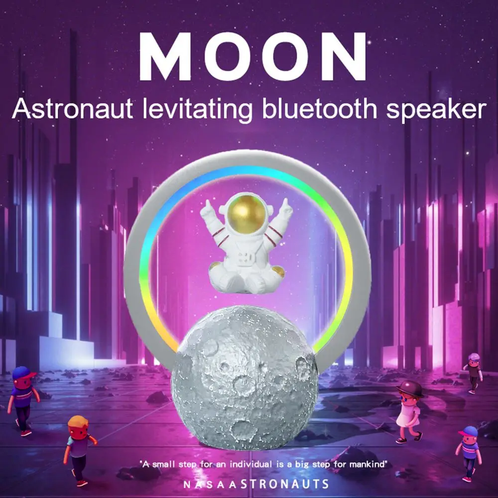 

Cartoon Maglev Astronaut Bluetooth Speaker Wireless Subwoofer LED Night Light RGB Computer Audio Loudspeaker Home Decor Ornament