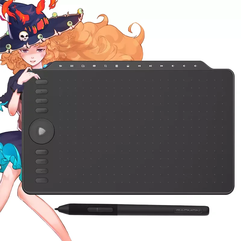 

GAOMON M1220 12 Inch Drawing Graphic Tablet 8192 levels with 8 Express Keys & 13 Multimedia Keys Support Mac/Windows/Android