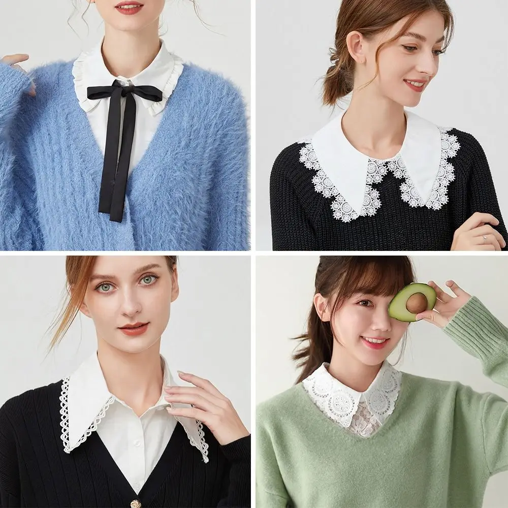 

Classic Shirt Fake Collar Fashion Detachable Vintage Lapel Cotton Women Clothes Accessories
