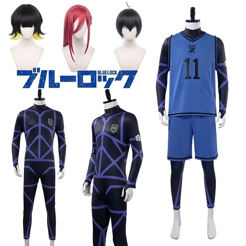 

Blue Lock Cosplay Isagi Yoichi Chigiri Hyoma Meguru Bachira Rensuke Kunigami Cosplay Costume Wig Football Club Sportswear