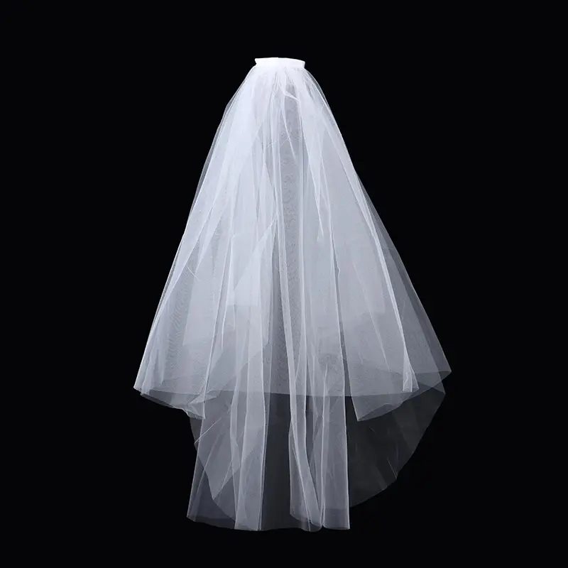

Wedding Accessories Short Simple Wedding Veils Two Layer Bridal Veils With Comb