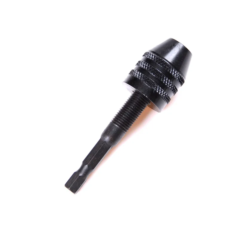 

1pc 0.3-8mm Black Keyless Drill Chuck Screwdriver Impact Driver Adaptor 1/4" 6.35mm Hex Shank Drill Bits Diameter Power Tools