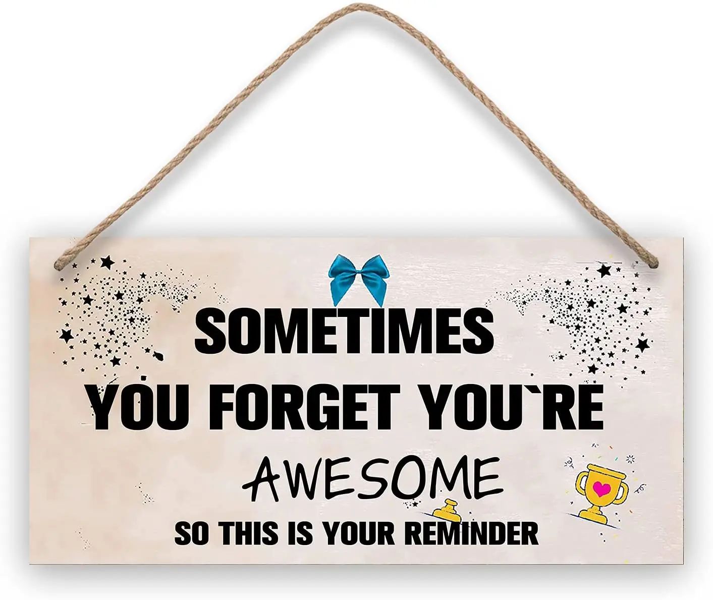 

Thank You Wooden Sign, Sometime You Forget You're Awesome So This is Your Reminder Wood Sign Inspirational Wall Decor