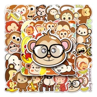 50pcs cute monkey stickers for notebooks stationery kscraft laptop kawaii sticker pack craft supplies scrapbooking material