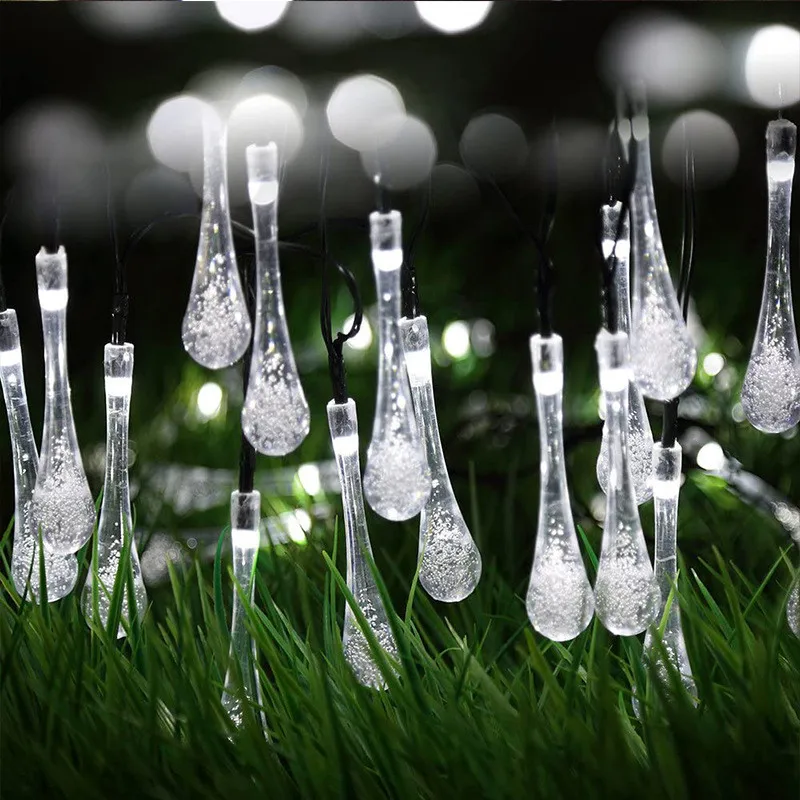 

50/100 Water drop LED Solar Light Outdoor Lamp String Lights For Holiday Christmas Party Waterproof Fairy Light Garden Garland
