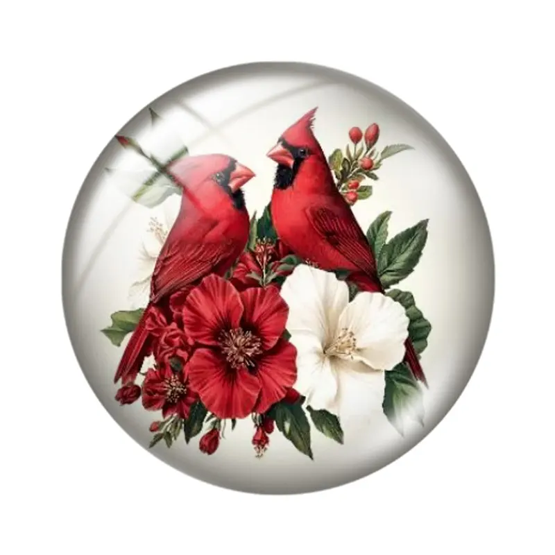 Фото Cardinal Рождественский цветочный микс Clipart 12 мм/18 мм/20 мм/25 мм Круглый фотостекло кабошон demo с плоской задней частью Изготовление выводов Браслет №3