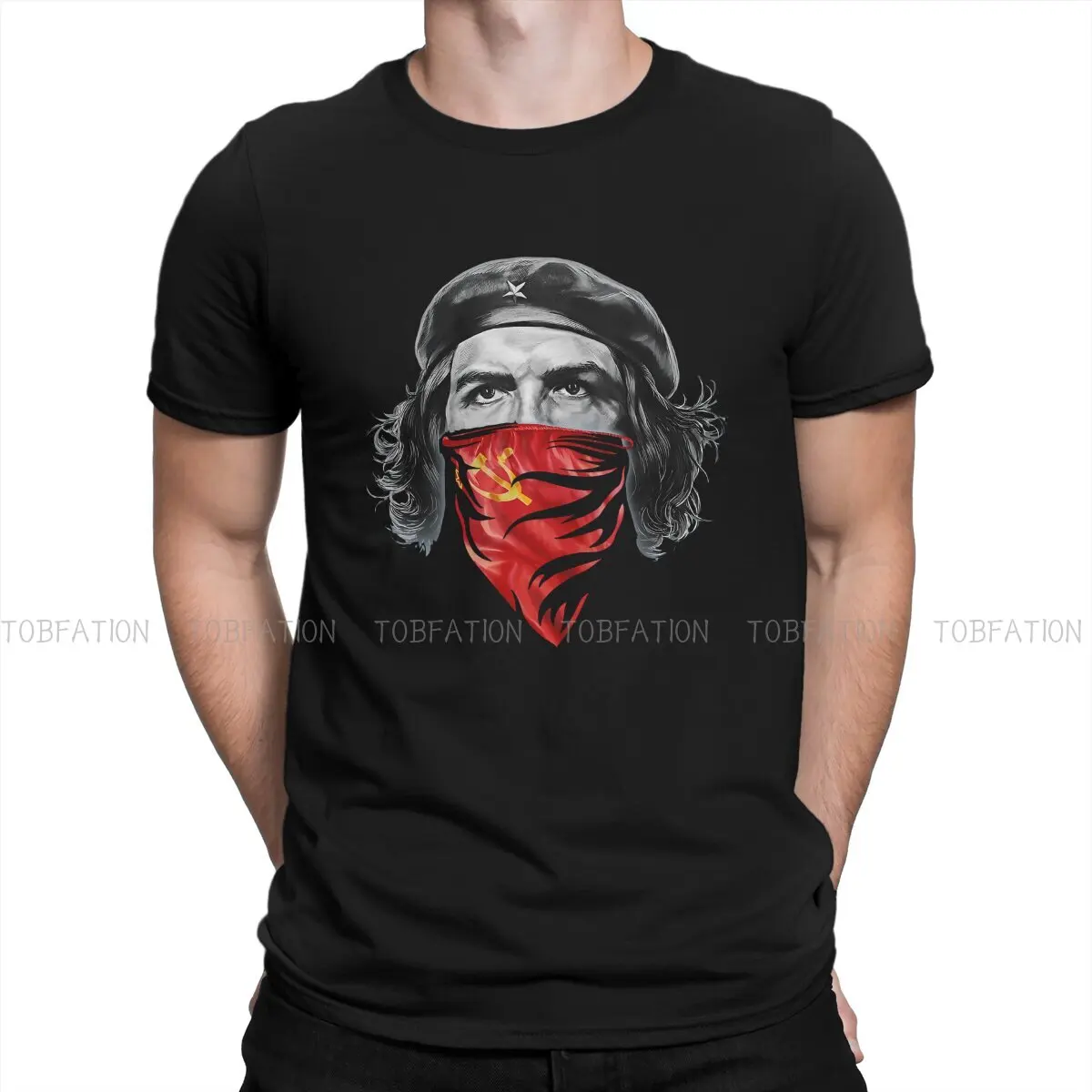 

Футболка Che Guevara маска с флагом Мужская, свободная футболка с круглым вырезом, хлопковые топы в стиле Харадзюку