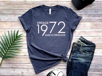 vintage 1972 shirt50th birthday 100 cotton plus size female clothing o neck shirt short sleeve girl top tee y2k drop shipping