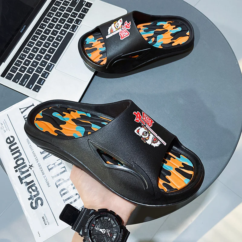 

Summer Men Casual Beach Shoes Comfortable House Slippers Mens Soft Sole Room Shoes for Man Fashion Indoor Slippers Men