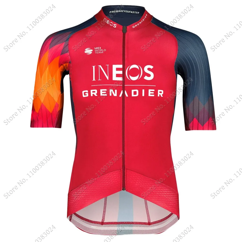2023 Cycling Jersey Ineos Grenadier Team Set Mens Red Orange Clothing Bike Shirts Suit Bicycle Bib Shorts MTB Wear Maillot Ropa images - 6