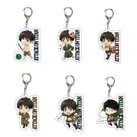 hot anime keychain attack on titan jewelry anime cartoon figure double side acrylic pendant keyring fans birthday gifts