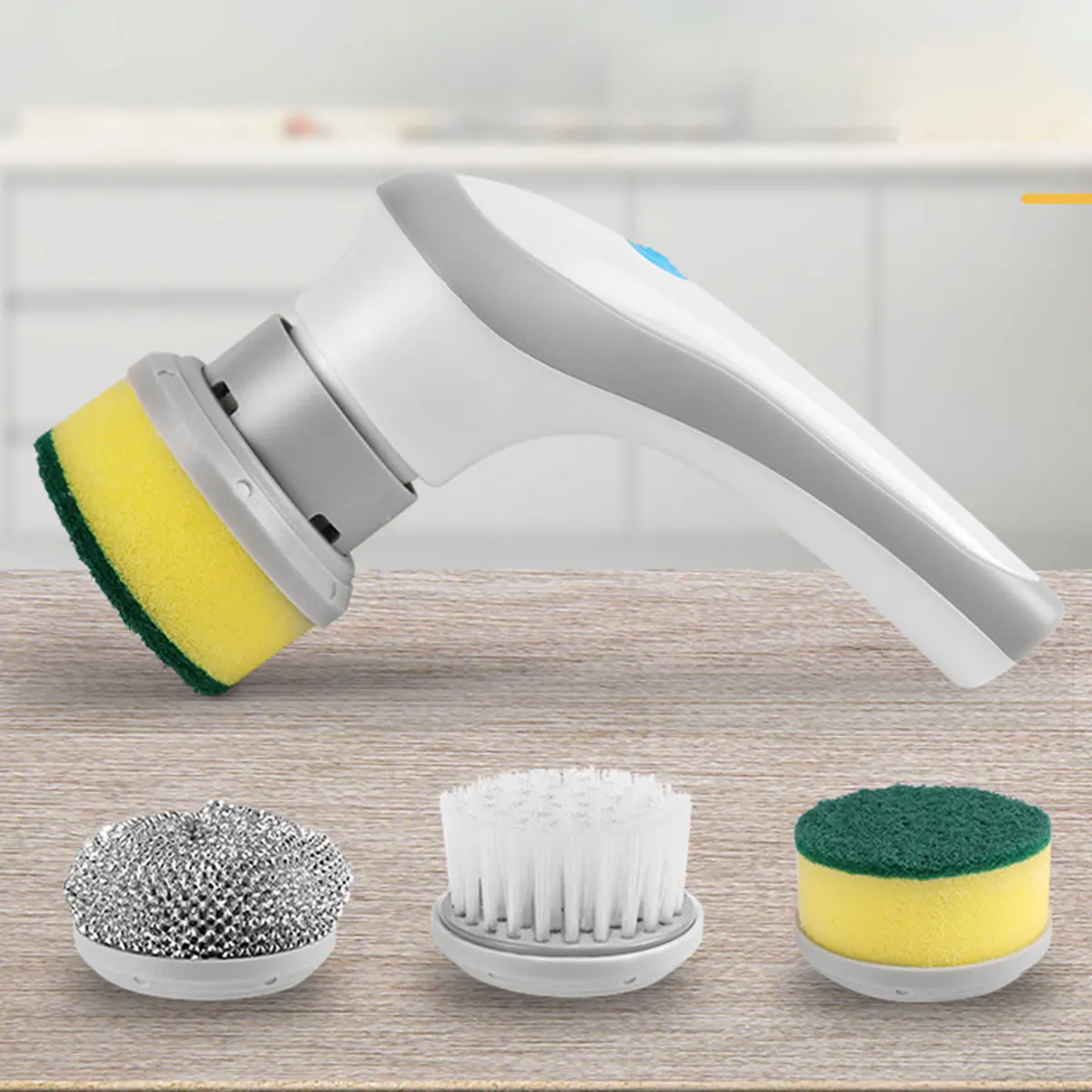 

L Electric Rotary Scrubber with 3 Brush Heads 1200mah Rechargeable Electric Cleaning Brush IPX5 Waterproof Electric Brush