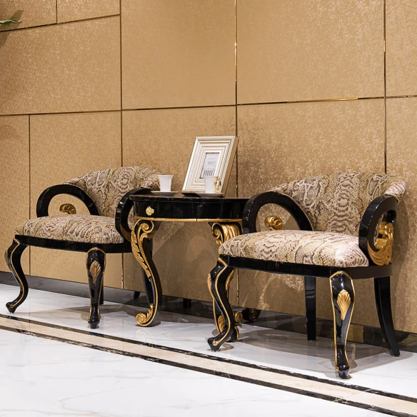 

French Antique Vintage Upholstered Accent Dining Chair French Wood Single Sofa Wooden American Europe Carved Leisure Chair