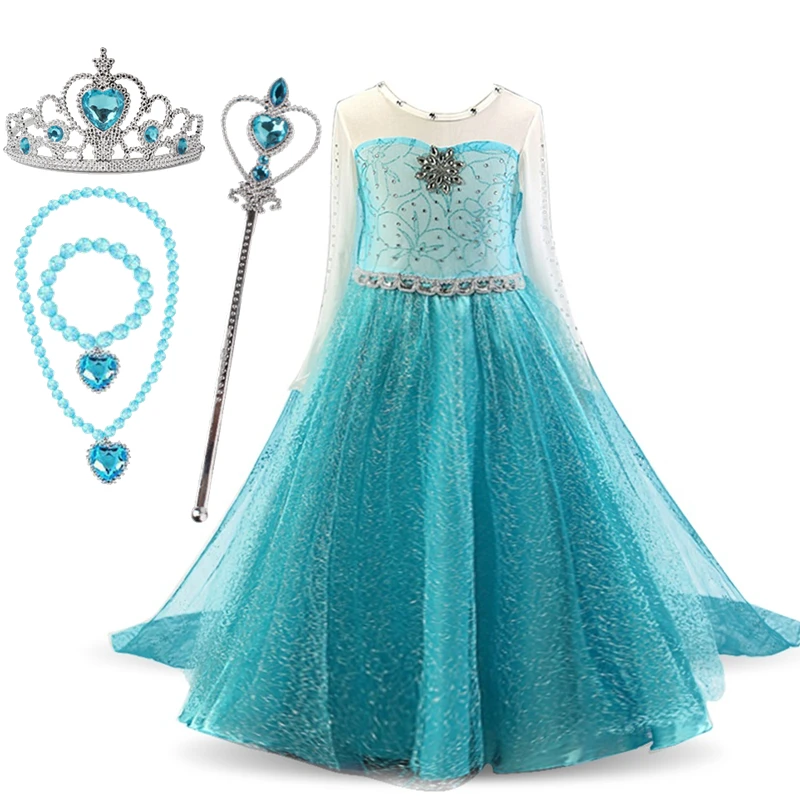 

Карнавальные Платья для маленьких девочек, маскарадный костюм с длинным рукавом для косплея, детское платье принцессы 4-10 лет, платье для де...