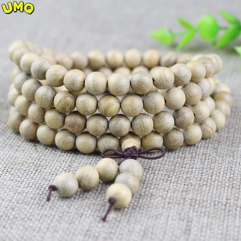 

Indonesian Papua Milk Fragrant Wood Agaric Bracelet 108 Buddhist Beads 8mm Men and Women's Hand Jewelry Amulet