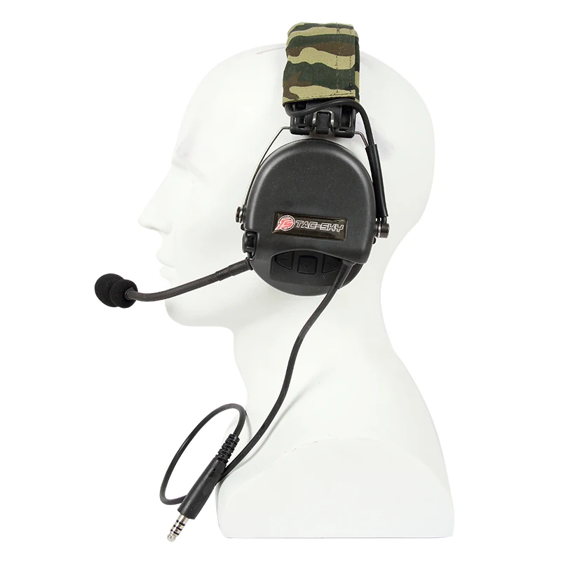 TS TAC-SKY TCIHEADSET LIBERATOR II Silicone Earmuffs Version Hunting Shooting Noise Cancelling Pickup Headphones-BK