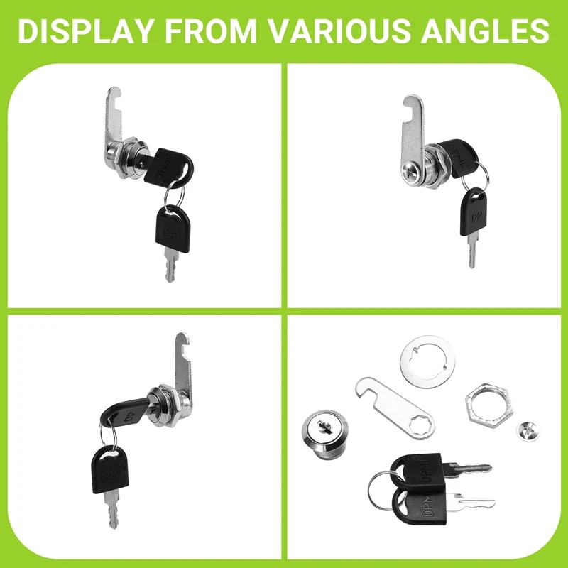 Новый замок безопасности металлический цилиндрический для шкафов и ящиков 16 мм 10