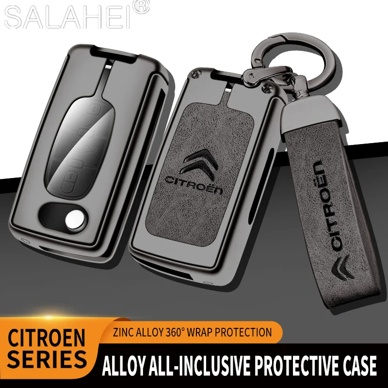 

Zinc Alloy Car Key Case Cover Holder Key Bag Shell Protector For Citroen Xsara Picasso C2 C3 C4 C5 C6 C8 Car Styling Accessories