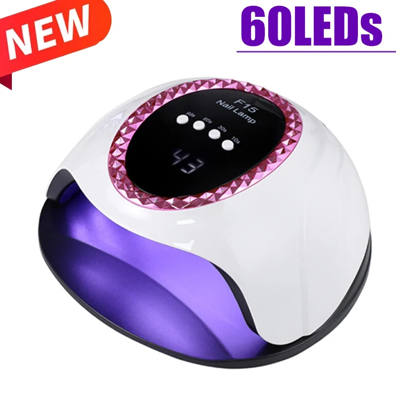 New F15 LED UV Lamp Nail Gel Polish Drying Lamp High Power 60LEDs Smart Induction Hand And Foot  Nail Art Salon Equipment Tools