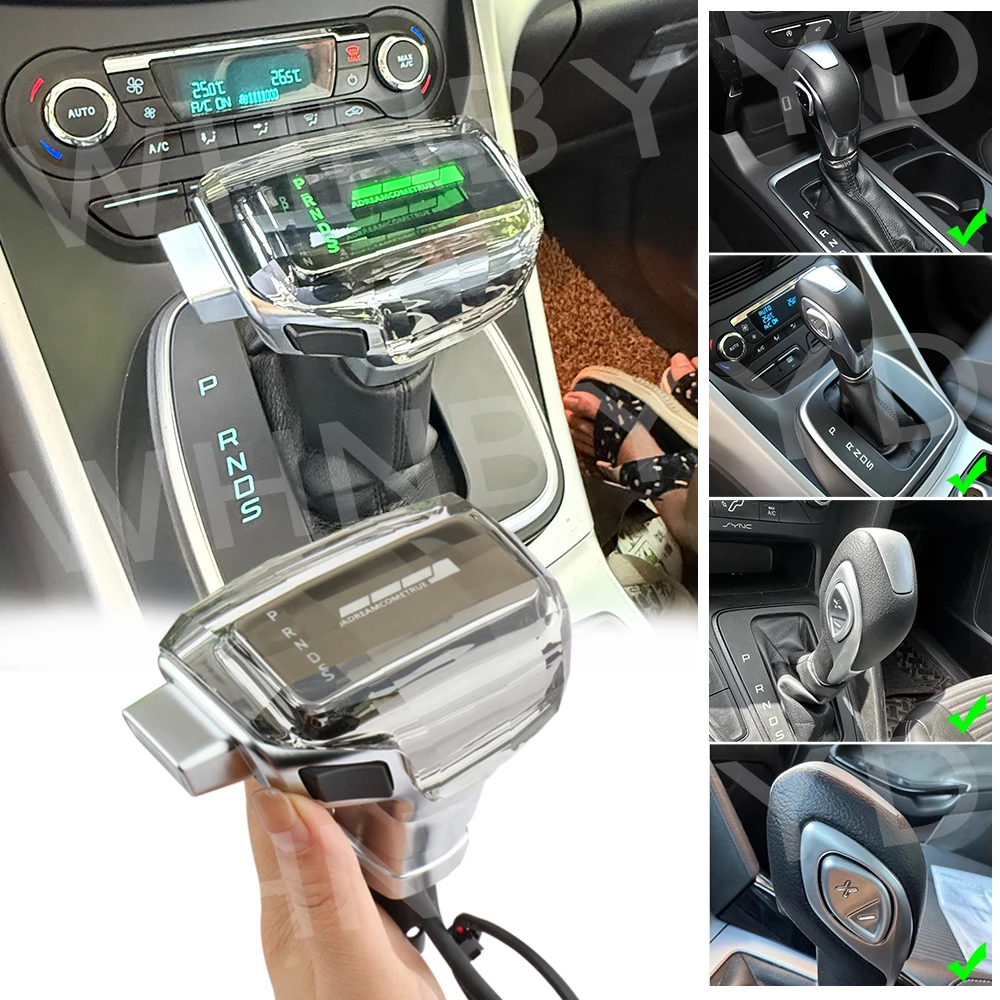 Фото Светодиодная хрустальная ручка переключения передач для Ford Kuga, Escape, Mondeo, Fusion, Ecosport 13-16, рычаг АКПП №1