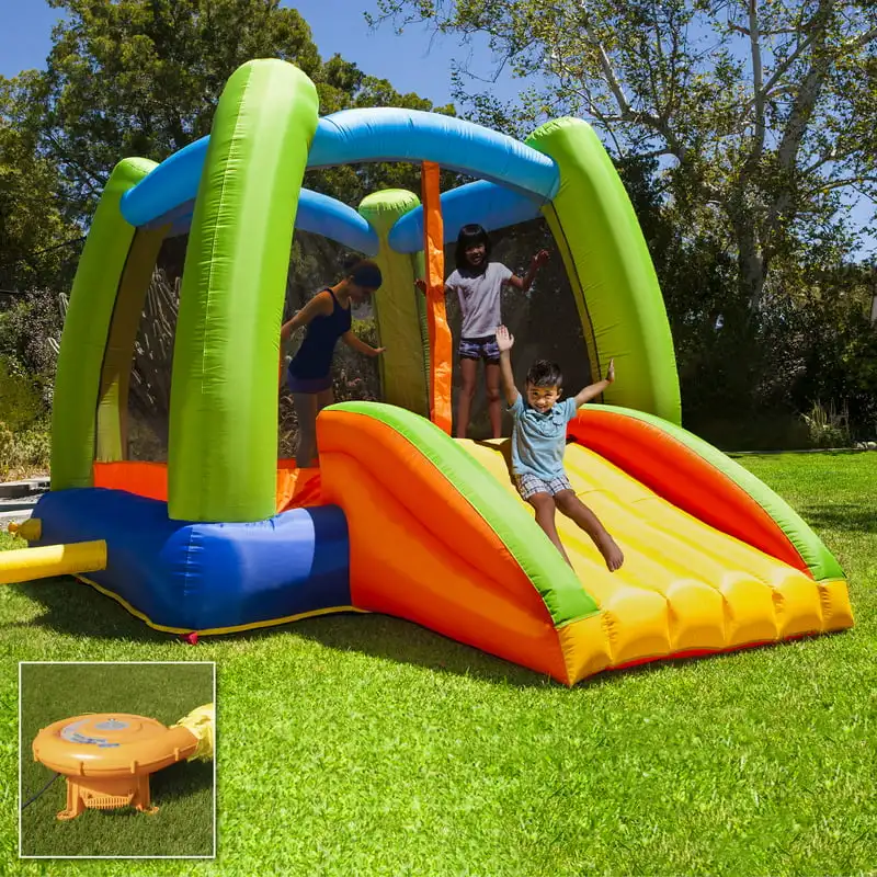 

First Jump 'n Play, 12 feet Inflatable Bounce House with Lifetime Warranty on Heavy Duty Blower Pool skimmer basket Piscina para