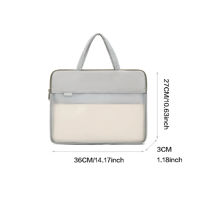 Portable Translucent Briefcase High Capacity Office Necessary File Organize Handbag A4 Material Storage Bag Accessories Supplies