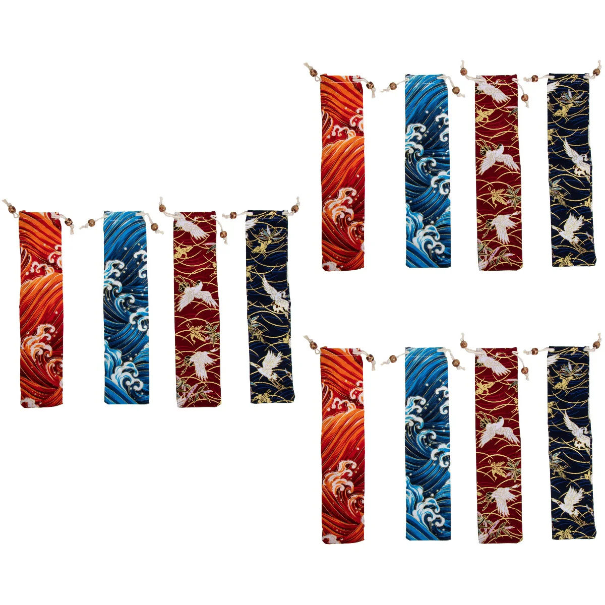 

Cutlery Drawstring Chopsticks Japanese Tableware Storageholder Pouch Fork Pouches Case Hand Flatware Silverwarestraw Fan Spoon