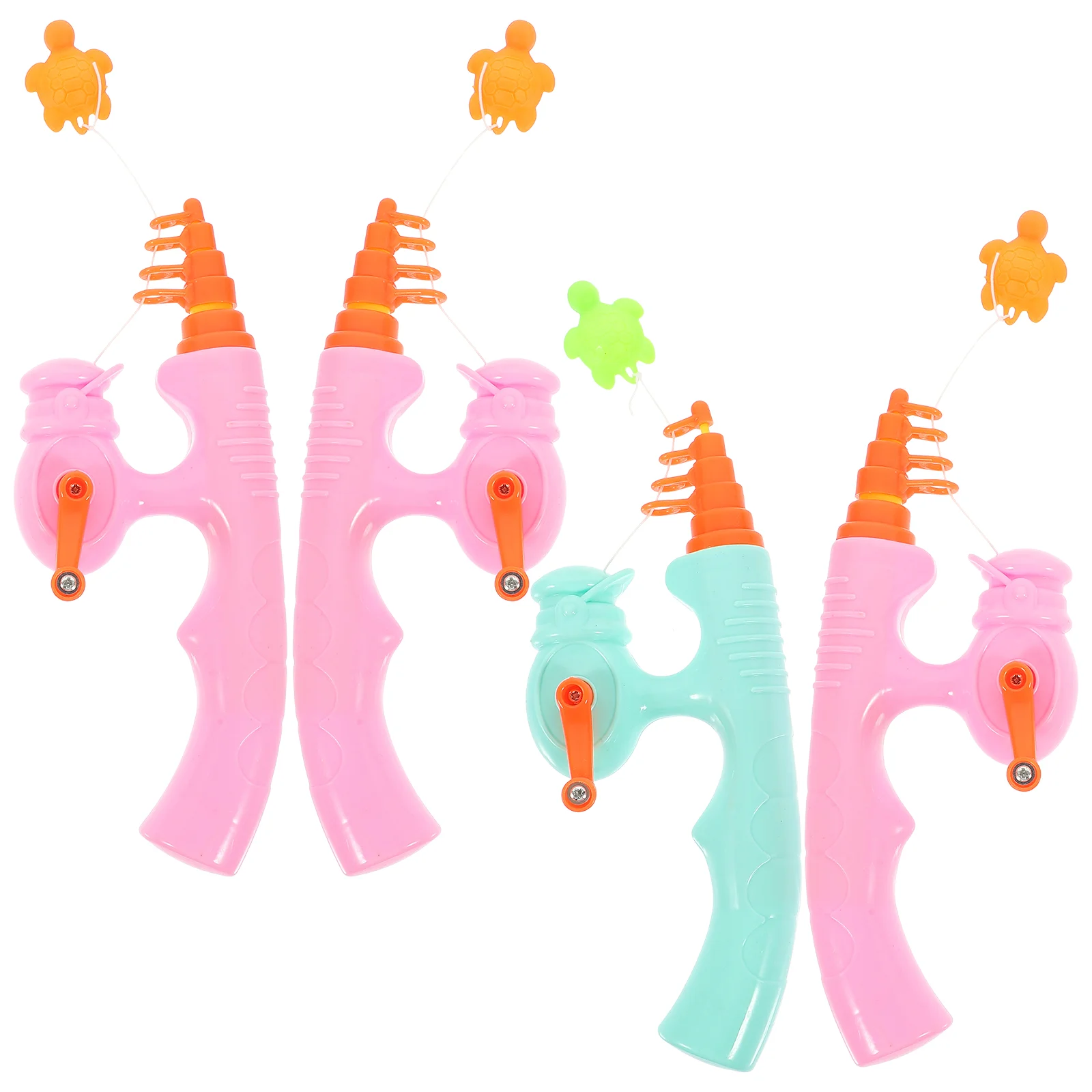 

4 Pcs Tortoise Toys Children's Fishing Rod Plaything Small Pole Cognitive Educational Toddler