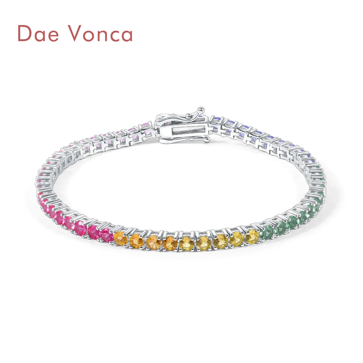 Хип-хоп Разноцветный Лаборатория Драгоценный камень Сапфировый браслет на заказ