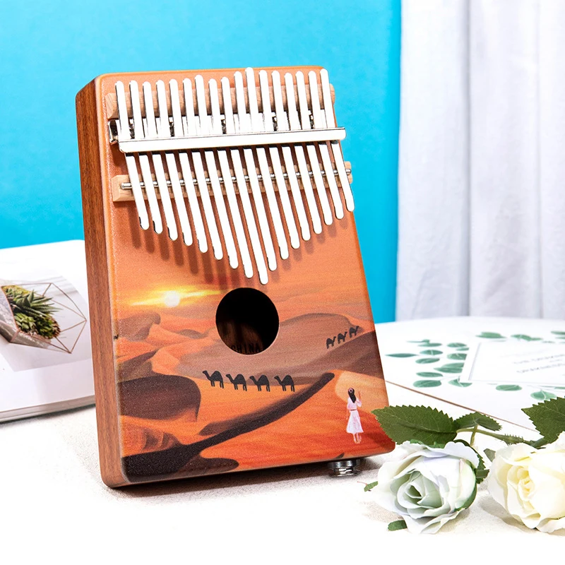 

17 Keys Kalimba Thumb Piano High-Quality Wood Mahogany Body Thumb Piano Musical Instrument Kalimba Accessories With Audio input