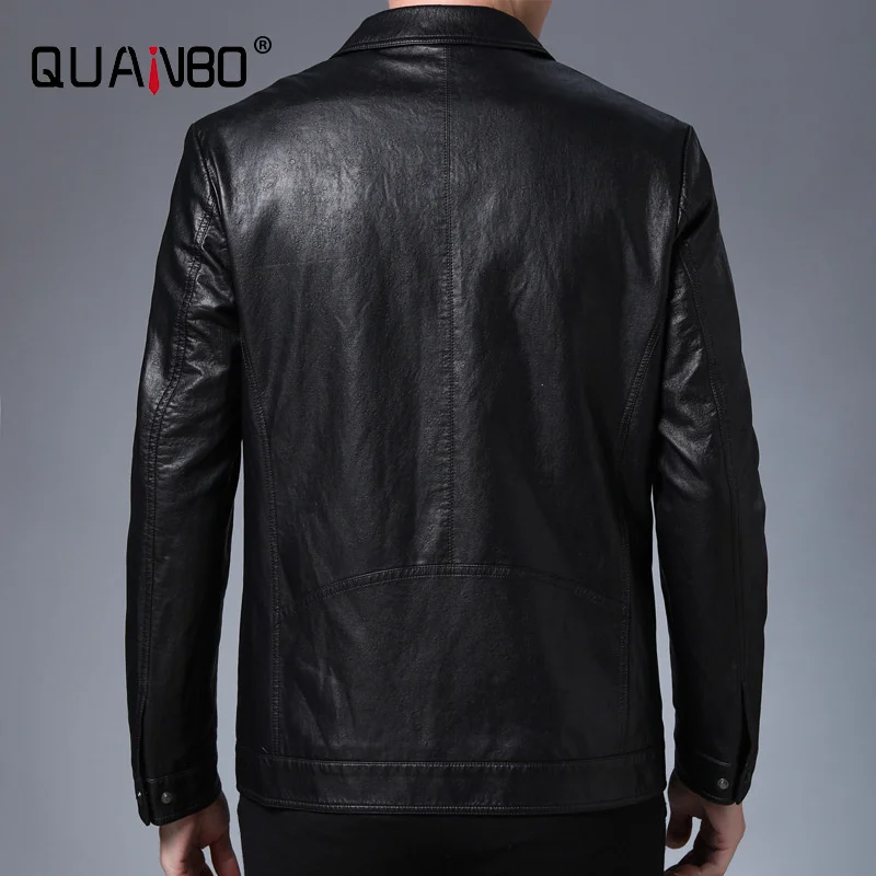 Мужская демисезонная тонкая кожаная куртка с лацканами новинка 2024 классический