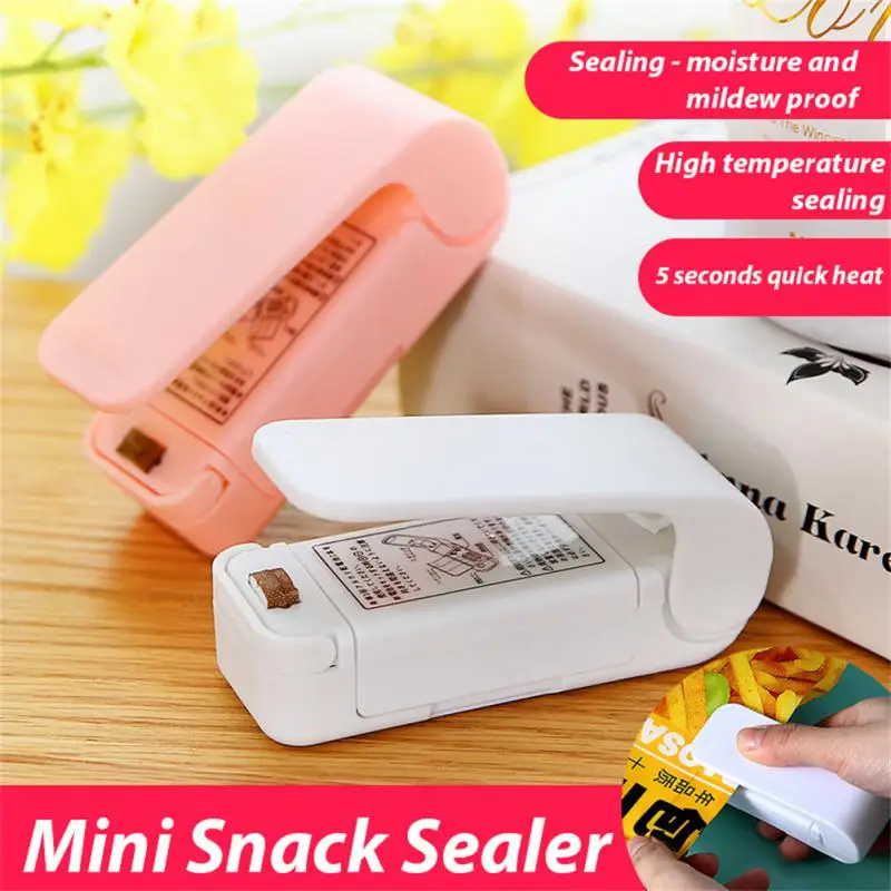 1PC Kitchen Mini Portable Bag Sealing Machine Vacuum Food Sealer 2 In 1 Heat Sealer Handheld Bag Sealer Packaging Machine images - 6