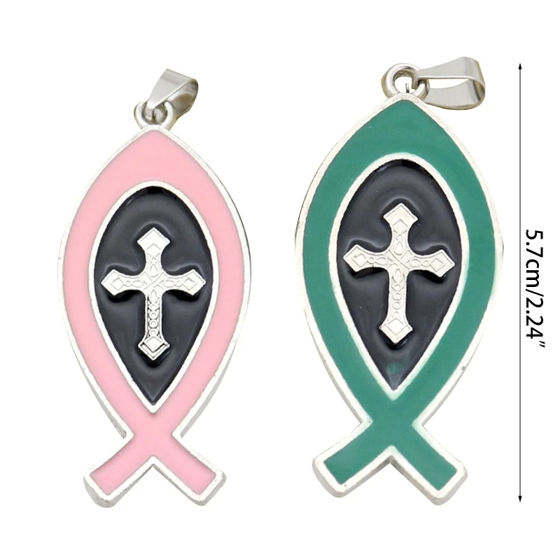 Double Side Cross Necklace Metal Catholic Pendant Religious Hanging Ornament for Women Men Birthday Holy Gift Supplies Accessory |