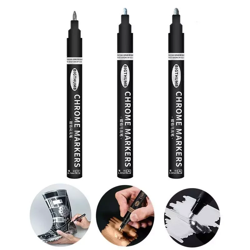 

Mirror Marker Silver Marker Liquid Pen Art Liquid Mirror DIY Resin Paint Mirror Chrome Finish Metallic Craftwork Pen Accessories