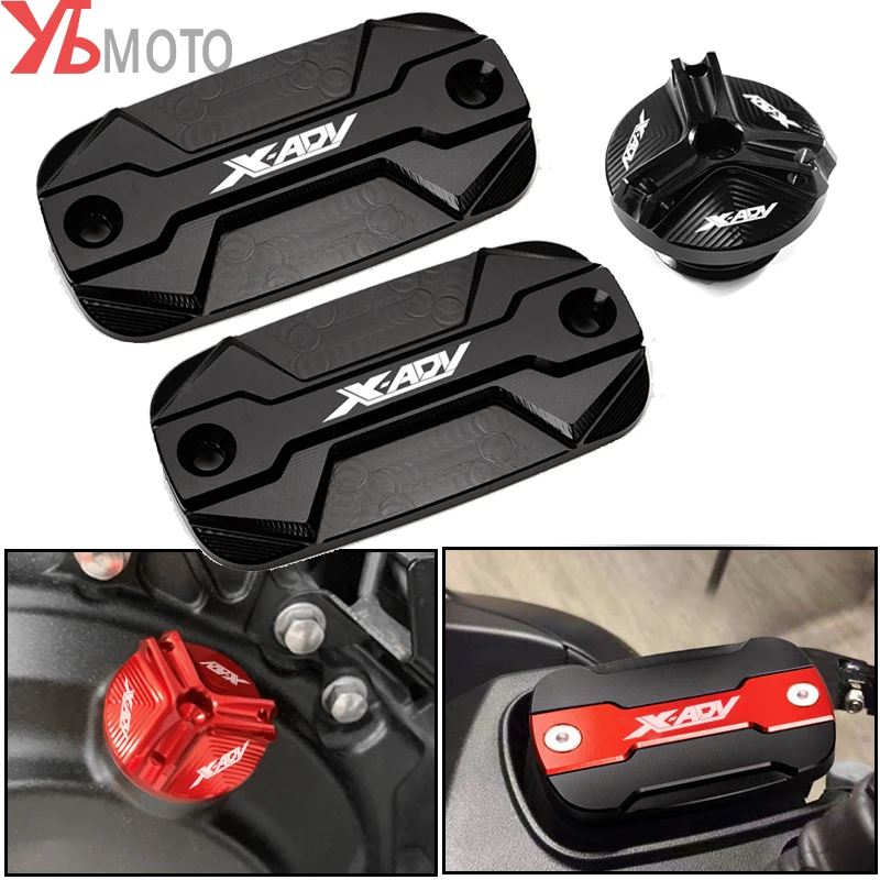 

Motorcycle Brake Fluid Reservoir Cover & Engine Oil Filler Cap For HONDA XADV X-ADV X ADV 300 750 1000 2017-2020 2021 2022 2023