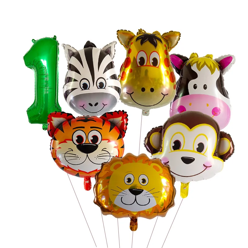 

Фольговые воздушные шары LQZZY, набор 7 шт., сафари, джунгли, животные