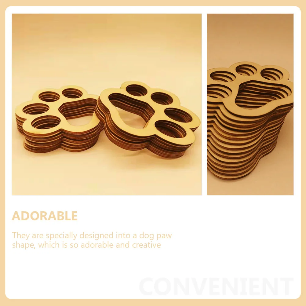 30 шт. деревянные украшения в виде собачьей лапы DIY банк-ломтики незавершенные
