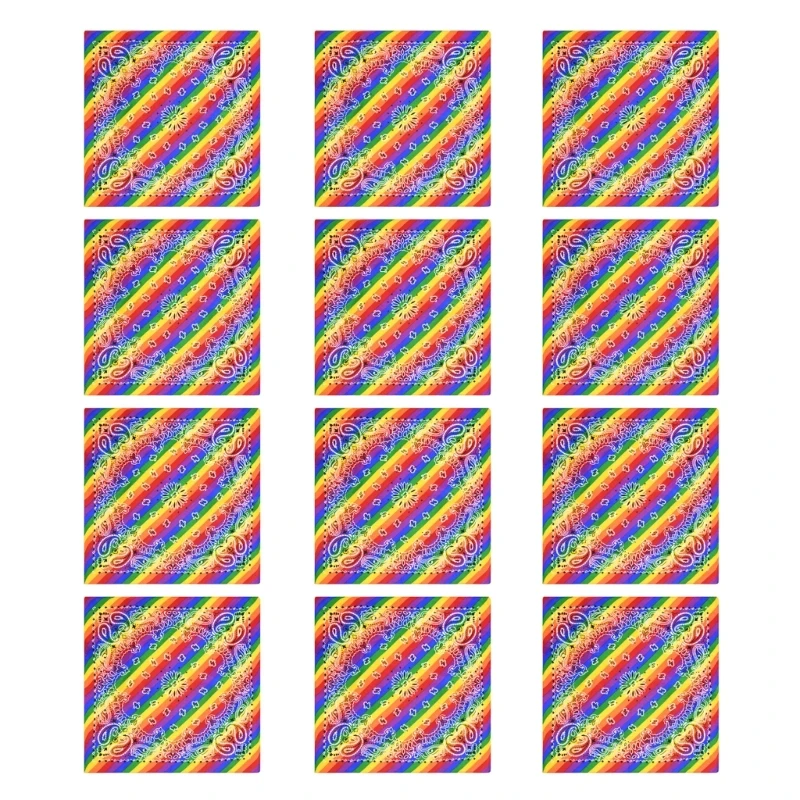 Набор из 12 изысканных платков унисекс. Простой уличный платок. Элегантная мода.