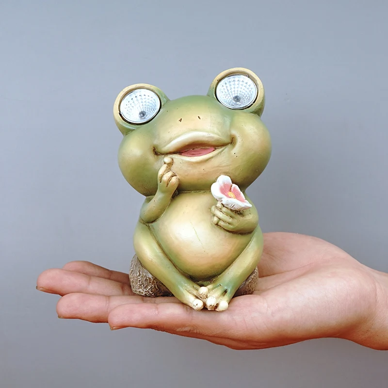 

Solar Powered Garden Lights Frog Shaped Statue Lantern Frog Decor Yard Art Spring Fall Winter Decor