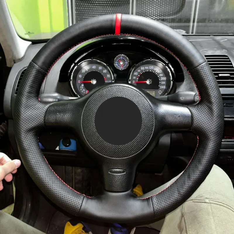 Для VW Golf 4 MK4 1998 - 2002 2003 2004 для Passat B5 1996 -2005 старинная зеркальная отделка черная кожа