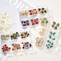 1box 3d nail art rhinestone gems decorationsgold metal alloy hearts nail charms for diy nail diamond luxury nail supply jewelry