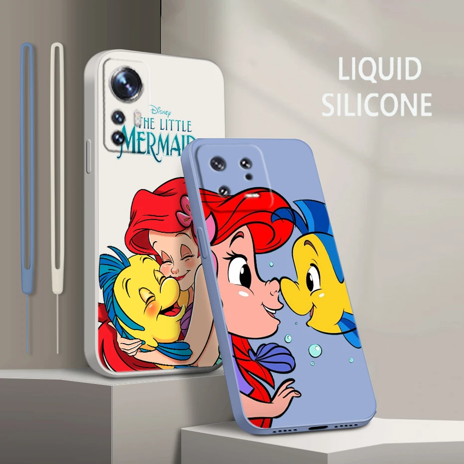 

The Little Mermaid For Xiaomi Mi 13 12 12T 11 11T 10 10T 9 9SE Lite Pro Ultra A3 Liquid Rope Shockproof Phone Case Coque Capa