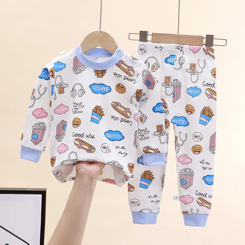 Пижамный комплект для новорожденных мальчиков и девочек повседневная Милая