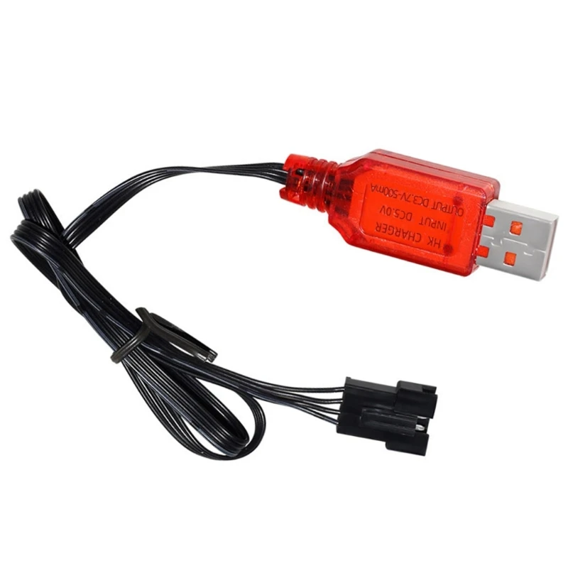 Фото 1 шт., 7,4 В, 500 мА, SM-4P, USB-зарядное устройство для DE36W DE65 HM202 EC08 EC16, радиоуправляемый автомобиль, игрушечный аккумулятор, кабель для зарядного устройства №2