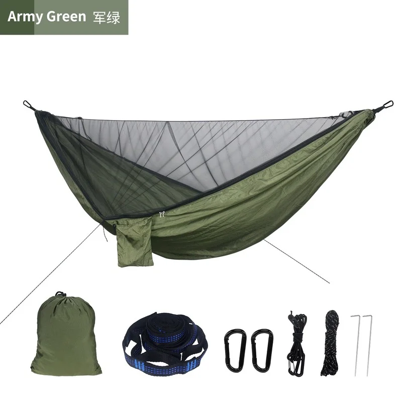 

Mosquito Net Hammock Simple Pull Rope Quick-opening Can Bear 300kg Outdoor Travel Supplies Nylon Encrypted Anti-mosquito Mesh