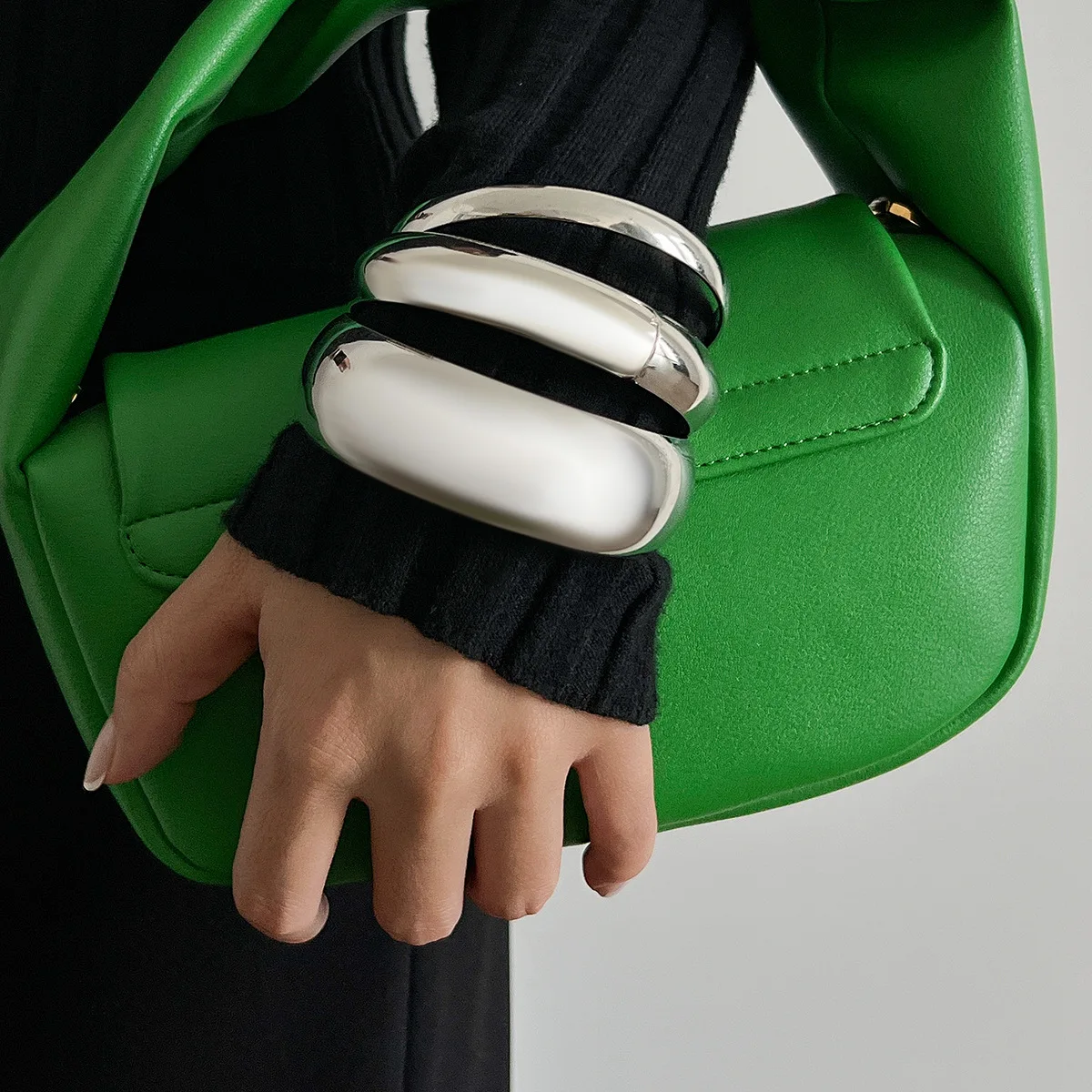 Готический Панк Глянцевый Металл Золотой Серебристый Цвет Браслеты Набор Для