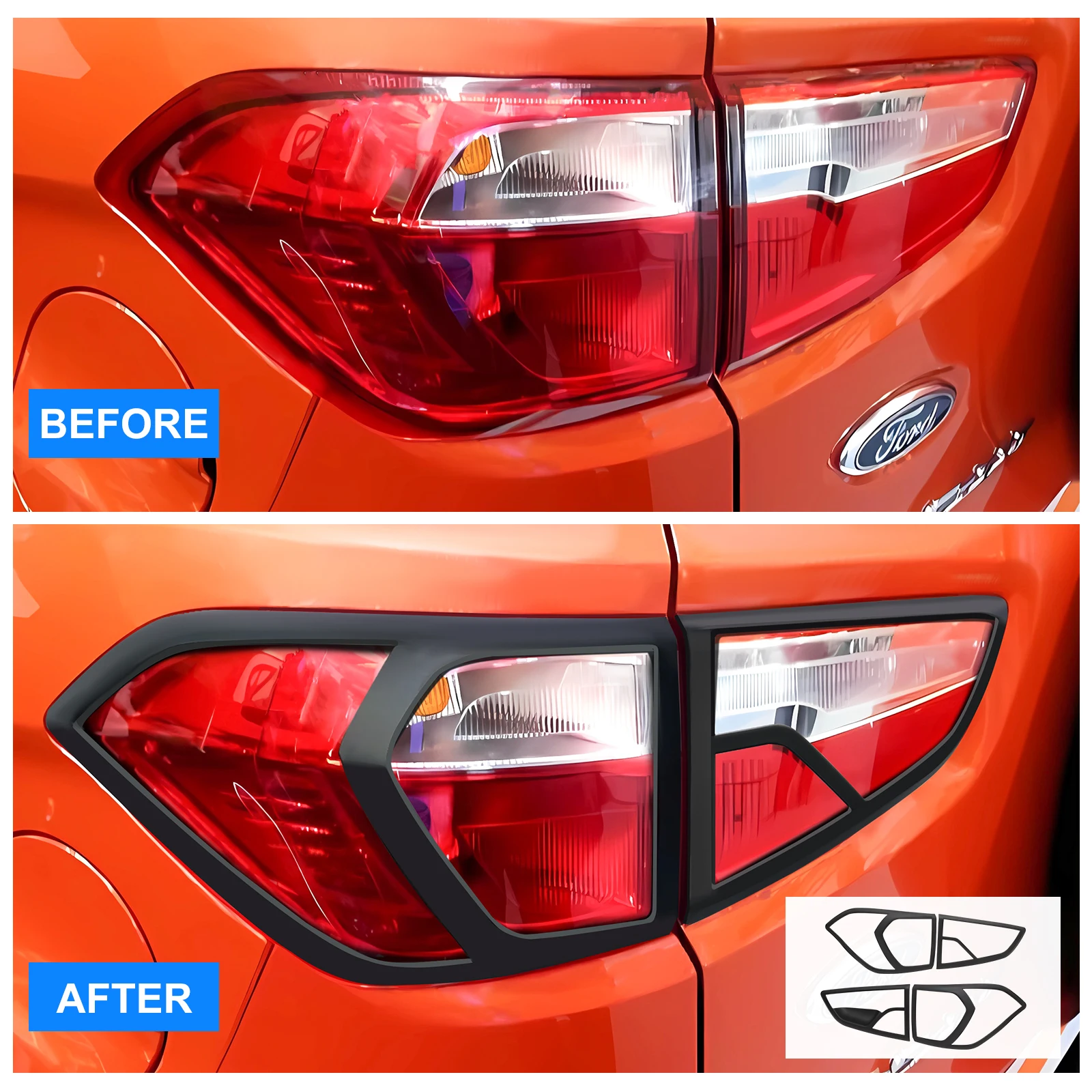 Накладки на заднюю фару для Ford Ecosport 2014 2015 2016 2017 год матовые черные защитные