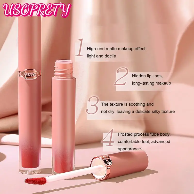 

HOJO Velvet Lip Glaze Velvet Air Texture Waterproof Long-lasting No Fading Non-stick Cup Lipstick Moisturizing Lip Gloss TSLM2