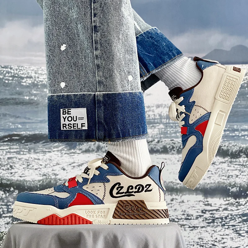 

Casual Board Shoes Men's Sports Shoes Ins Style Man Fashion Skateboard Shoes Lace-up Mens Sneakers Dropshipping